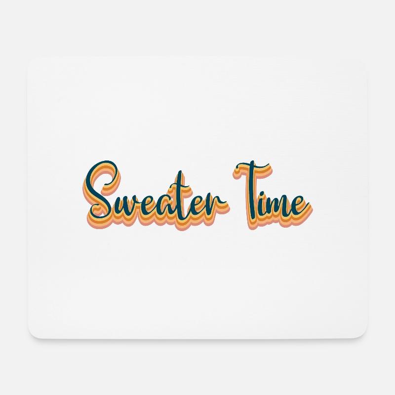 Sweater Time - Mousepad (Querformat) - Weiß