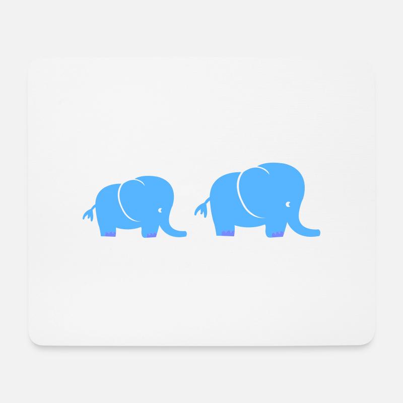 elefanten - Mousepad (Querformat) - Weiß