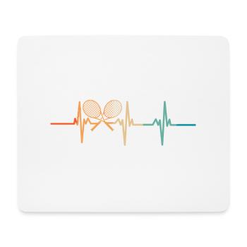 Battement de cœur tennis - Tapis de souris (format paysage) - blanc - Devant