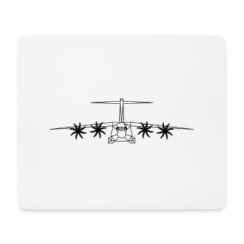 Low Polygon Militär Transporter Flugzeug - Mousepad (Querformat) - Weiß - Vorne