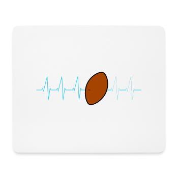 Herzschlag Football - Mousepad (Querformat) - Weiß - Vorne