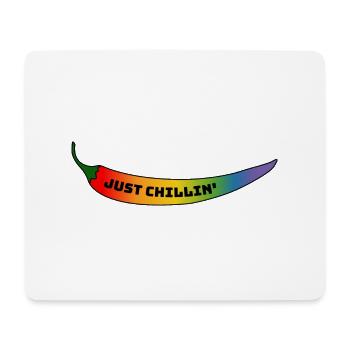 CSD Gay T Shirt Regenbogen Chili just chillin - Mousepad (Querformat) - Weiß - Vorne
