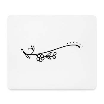 Fleurs de ligne courbe - Tapis de souris (format paysage) - blanc - Devant