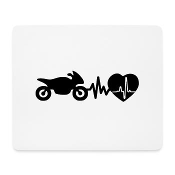 Motorradfahren ist Leben Herzschlag für Biker - Mousepad (Querformat) - Weiß - Vorne