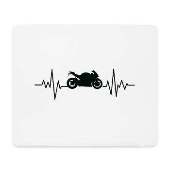 Moto Rider Herzfrequenz - Mousepad (Querformat) - Weiß - Vorne