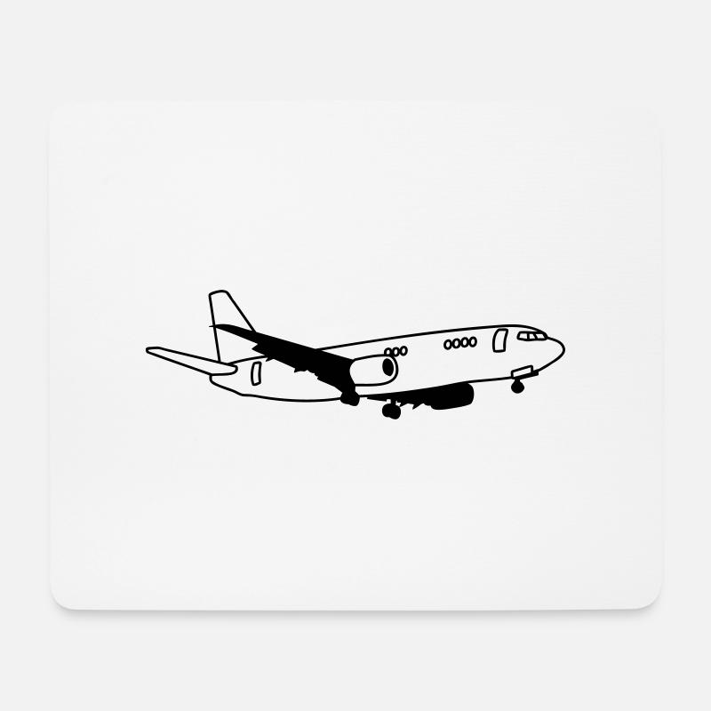 Flugzeug - Mousepad (Querformat) - Weiß