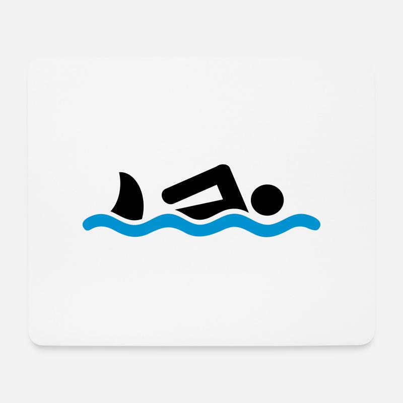 schwimmen - Mousepad (Querformat) - Weiß