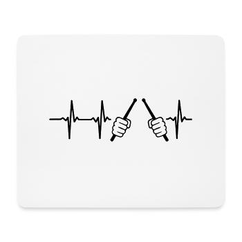 EIN HERZ SCHLÄGT FÜR DRUMS - Mousepad (Querformat) - Weiß - Vorne
