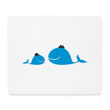 Wale gross klein - Mousepad (Querformat) - Weiß - Vorne