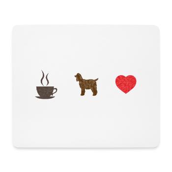 Dog / Cocker Spaniel: Coffee + Cocker Spaniel - Mouse Pad (horizontal) - white - Front