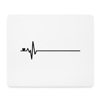 Herzschlag Ich liebe dich Linie Puls Arzt - Mousepad (Querformat) - Weiß - Vorne