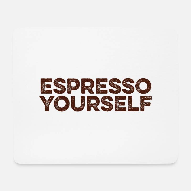 Espresso yourself - Kaffee Wortspiel - Mousepad (Querformat) - Weiß