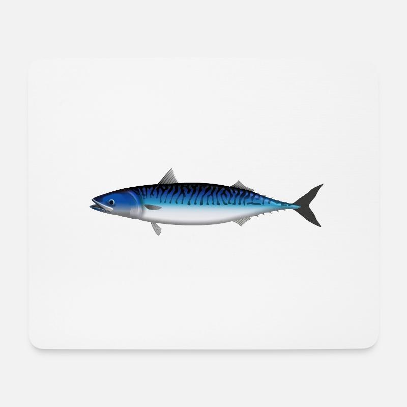 Makrele_Natur - Mousepad (Querformat) - Weiß