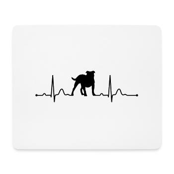 OLD ENGLISH BULLDOG heartbeat Rythme cardiaque Wilsigns - Tapis de souris (format paysage) - blanc - Devant