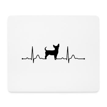 CHIHUAHUA heartbeat Herzschlag Hund Wilsigns - Mousepad (Querformat) - Weiß - Vorne