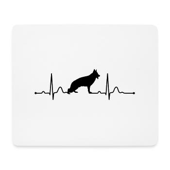BERGER ALLEMAND rythme cardiaque du rythme cardiaque - Tapis de souris (format paysage) - blanc - Devant