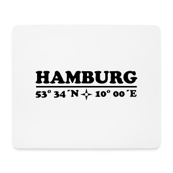 Coordonne Hambourg 1c Longitude Latitude - Tapis de souris (format paysage) - blanc - Devant