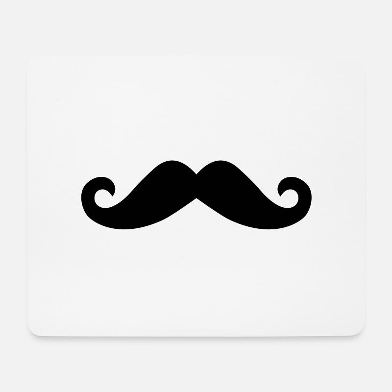 Handlebar mustache - Mouse Pad (horizontal) - white