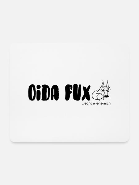 oida fux... echt wienerisch - Mousepad (Querformat) - Weiß
