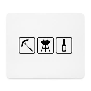 Wurst - Griller - Bier - Mousepad (Querformat) - Weiß - Vorne