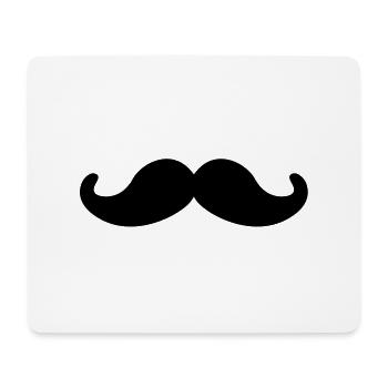 moustache - Tapis de souris (format paysage) - blanc - Devant