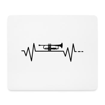 Heartbeat - Trumpet, Trumpet, Pulse, Frequency - Mouse Pad (horizontal) - white - Front
