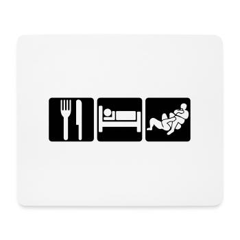 eat sleep bjj 01 brazilian jiu jitsu - Mousepad (Querformat) - Weiß - Vorne
