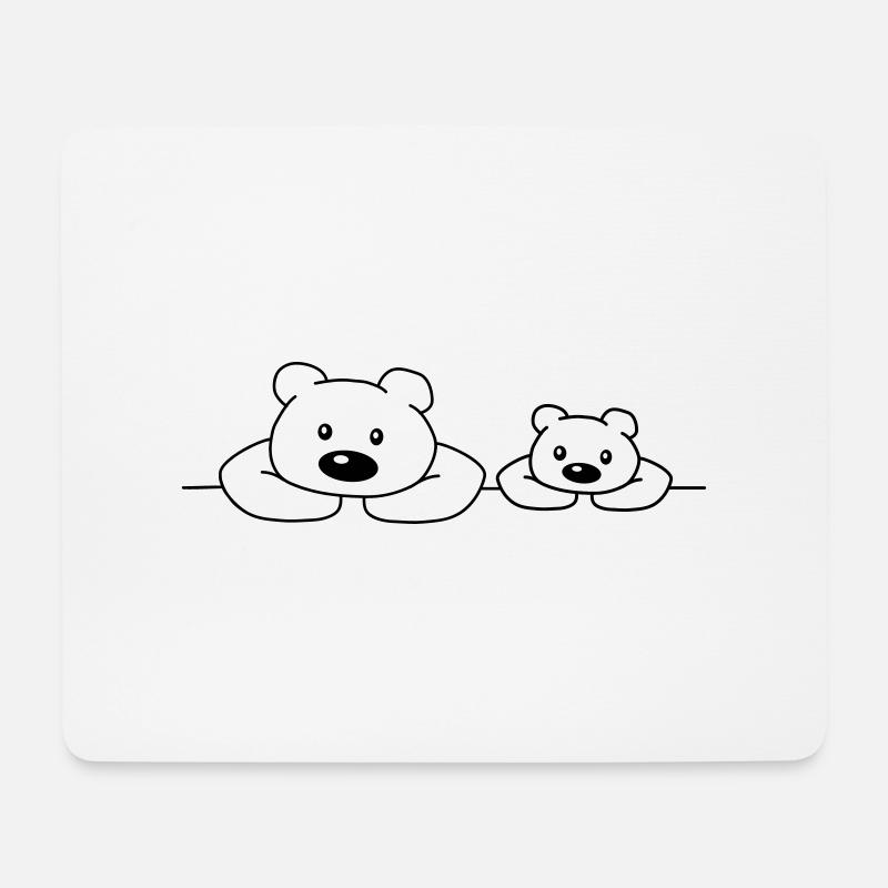 Teddys - Mousepad (Querformat) - Weiß