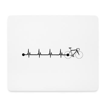 Fahrrad EKG Herzschlag Geschenk - Mousepad (Querformat) - Weiß - Vorne