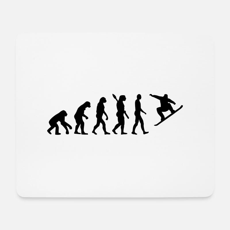 Evolution Snowboard - Mousepad (Querformat) - Weiß