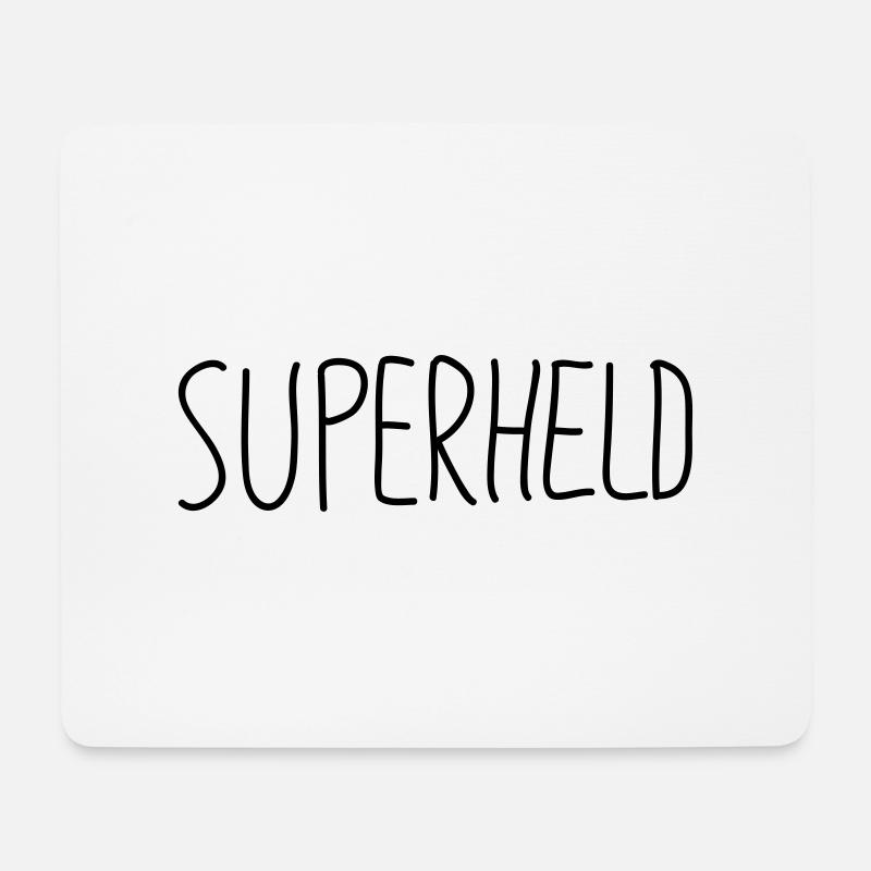 Superheld - Mousepad (Querformat) - Weiß