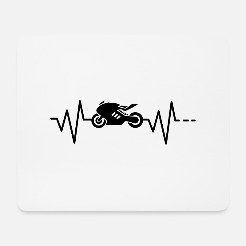 Herzschlag - Motorrad, Moto GP, Rennen, Maschine - Mousepad (Querformat) - Weiß