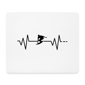 Heartbeat - surf, surf, mer, plage - Tapis de souris (format paysage) - blanc - Devant