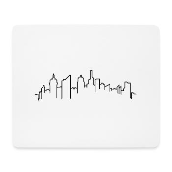 kontur linie stadt metropole silhouette umriss hau - Mousepad (Querformat) - Weiß - Vorne
