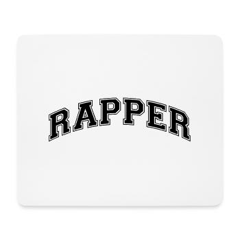 rapper college style curved logo - Mouse Pad (horizontal) - white - Front