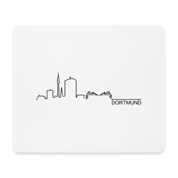 Skyline Dortmund Silhouette - Mousepad (Querformat) - Weiß - Vorne