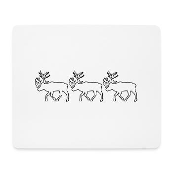 Caribou - Reindeer- xmas - Tapis de souris (format paysage) - blanc - Devant