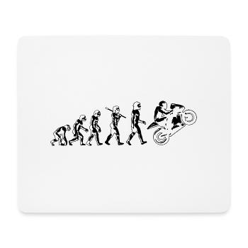 motorcycle evolution wheelie white print - Mouse Pad (horizontal) - white - Front
