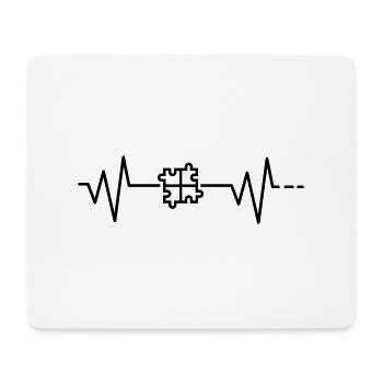 Heartbeat puzzle puzzle piece Puzzle gift idea - Mouse Pad (horizontal) - white - Front