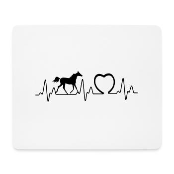 Battement de coeur avec le coeur du cheval2 - Tapis de souris (format paysage) - blanc - Devant