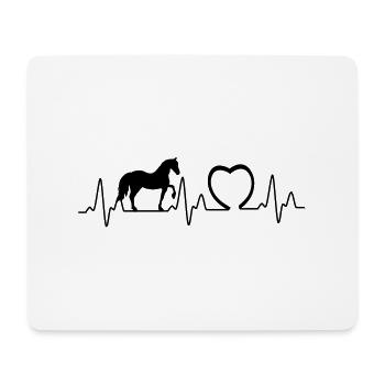 Battement de coeur avec le coeur du cheval1 - Tapis de souris (format paysage) - blanc - Devant