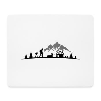 Reise - Berge Wanderer - Mousepad (Querformat) - Weiß - Vorne