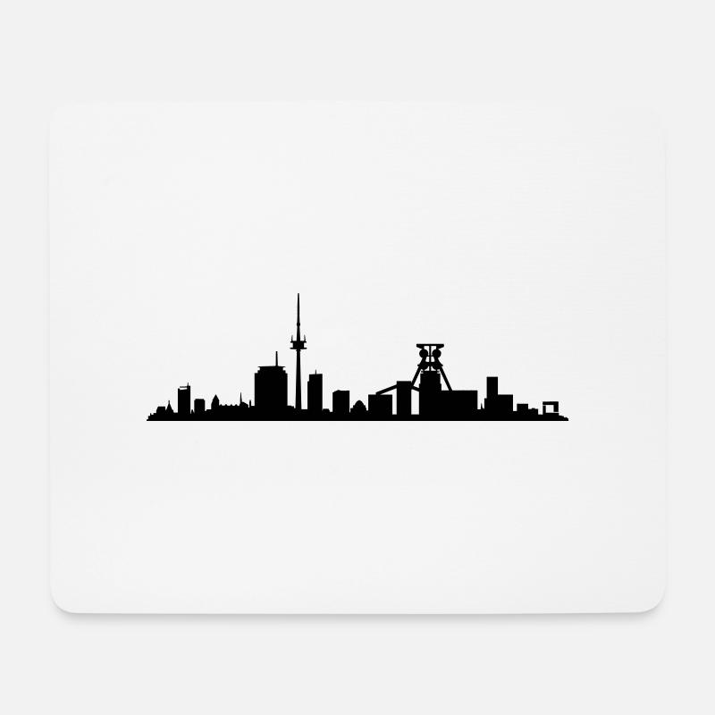 Skyline Essen - Mousepad (Querformat) - Weiß