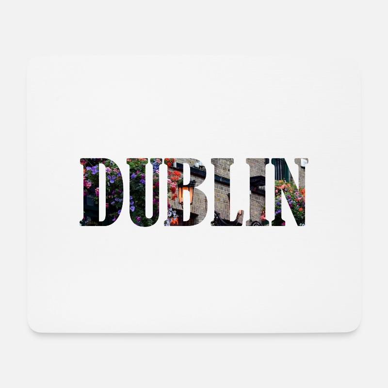 Dublin-Schriftzug mit City Photo Fill Design - Mousepad (Querformat) - Weiß
