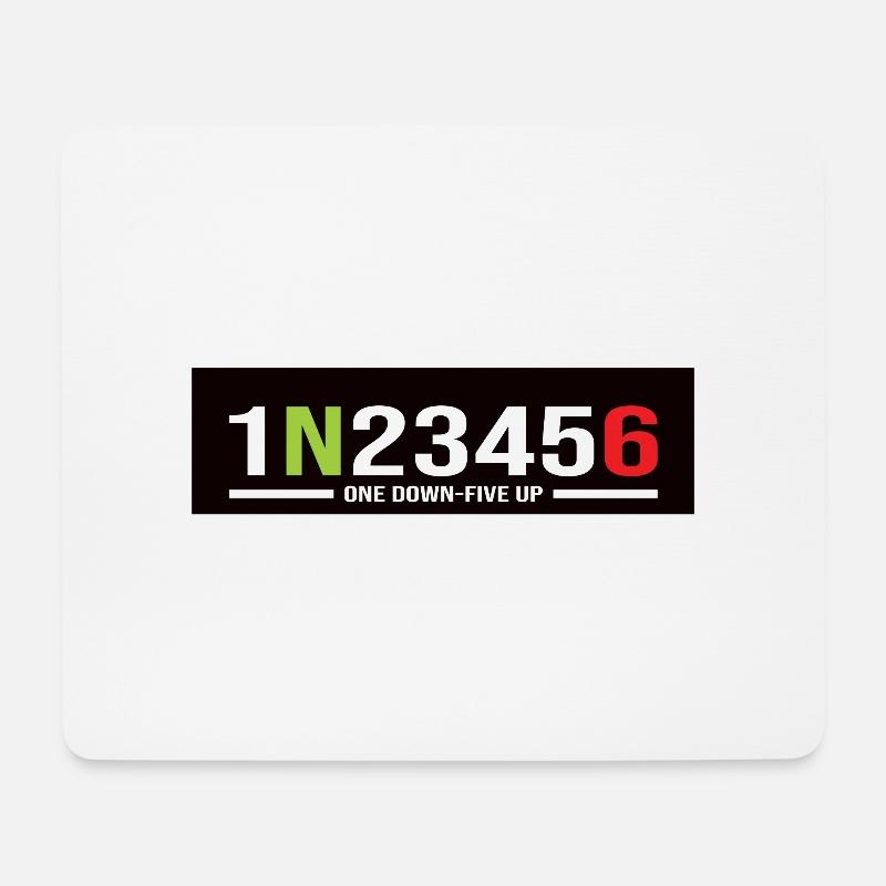Motorrad Gänge 1N23456 One Down-Five Up - Mousepad (Querformat) - Weiß