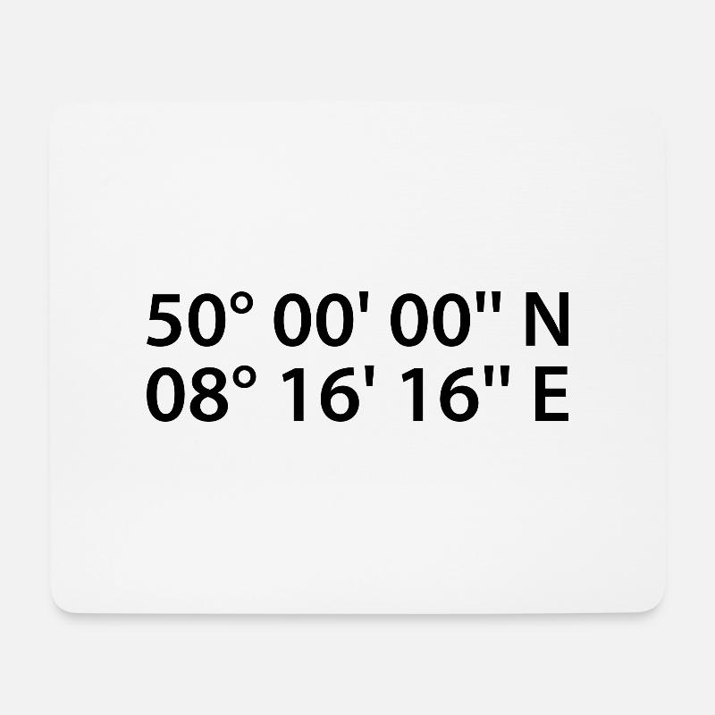 Mainz Koordinaten - Mousepad (Querformat) - Weiß