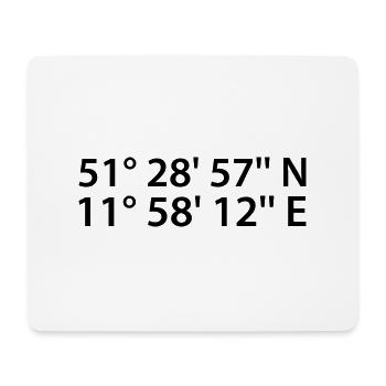 Halle (Saale) Koordinaten - Mousepad (Querformat) - Weiß - Vorne