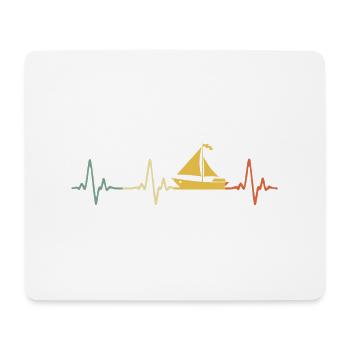 ECG Heartbeat Graphic Sailboat Captain Sailing Sea - Mousepad (Querformat) - Weiß - Vorne