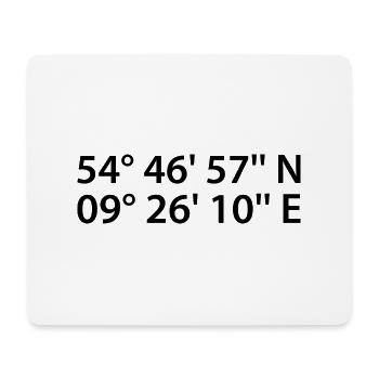 Flensburg Koordinaten - Mousepad (Querformat) - Weiß - Vorne