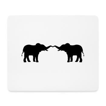 Verliebtes Paar 2 Elefanten - Mousepad (Querformat) - Weiß - Vorne